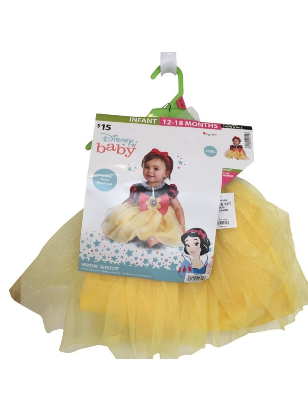 Disney Baby Infant 12-18 Months Snow White Costume Dress Headband